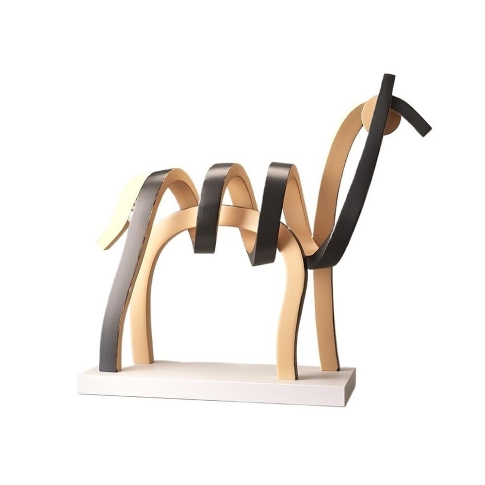 RUOXIUKHBZPS Standing Horse Statue - Hand Painted Metal Desktop Sculpture, Home Office Animal Statue, Horses Memorial Gifts