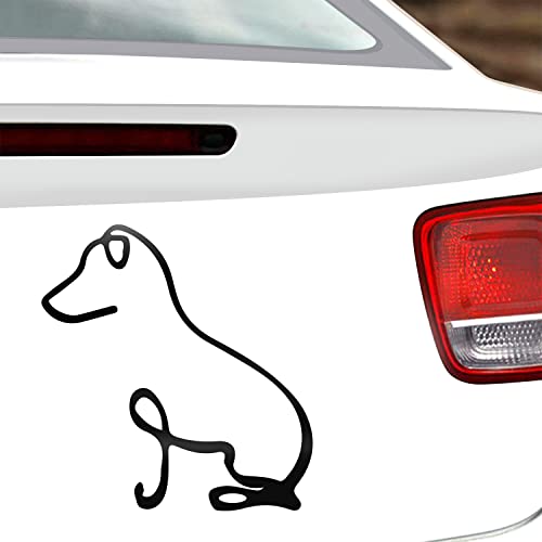 Dreothy 2pcs pegatinas divertidas para parachoques sentado para perros, calcomanías de vinilo para ventanas de coches, calcomanías de coche, calcomanías de automóvil, calcomanías de automóvil Cover