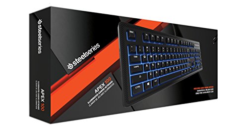 Image of SteelSeries Apex 100, Gaming Keyboard, Blue Backlit, Fully Customisable, (PC /Mac) - French Layout
