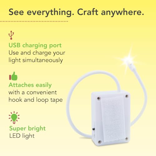 Image of ViviLux Cordless LED Sewing Machine Light, 1200 Lumen, Flexible Gooseneck | Hook & Loop Tape Mount, 20+ Hr Rechargeable Battery, Attachable LED Hobby Light for Sewing Quilting & Crafts, Bright Lighting