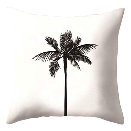 Nunubee Funda de cojín Simple del sofá creativoLetras geométricas en Blanco y Negro 45 * 45cm-20#