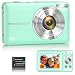 Digital Camera 1080P 44MP Vlogging Camera for Kids Teens, FHD Compact Portable Photo Camera with 2.4" Screen 16X Zoom, Anti-shake Mini Camera for Beginners Students Boys Girls-Green（No SD Card)