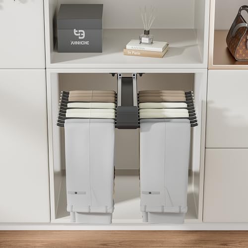Pull Out Pants Clothes Hangers Rail Trousers Rack Arms Double Row Hanger Trouser, Extendable Pants Holder with Rail Space Saving for Scarf Clothes Pants Organiz image 4
