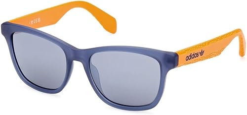 Gafas de sol Adidas Originals OR 0069 91C Azul MateEspejo Humo, Azul matenaranja claro brillante