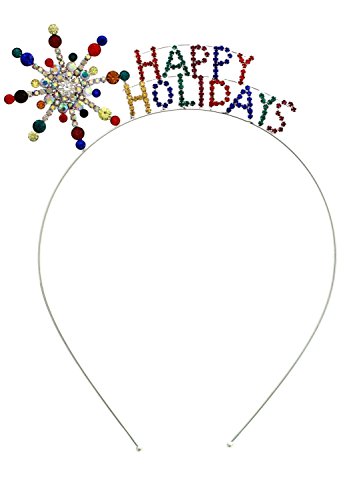 Crystal Avenue Women's Christmas Queen Happy Holidays Tiara Headband
