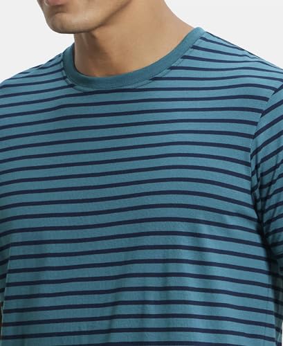 Image of Jockey 2715 Men's Super Combed Cotton Rich Striped Round Neck Half Sleeve T-Shirt