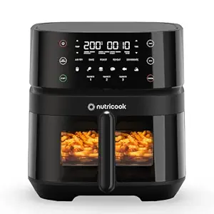 Nutricook Air Fryer, Touch Control Panel, Cook with Little or No Oil, 10 Preset Functions, 1500 Watts, 2 Years Warranty (5.7L VIsion Black)