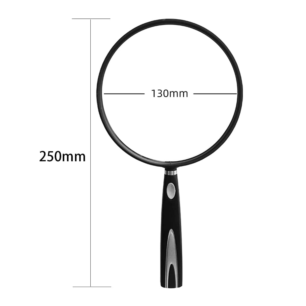20X Lupa Grande Lupa de Mano Personas Mayores Niños Lectura Lente de Vidrio óptico Alta claridad con Mango de Goma Suave Antideslizante for Lectura, Pasatiempos, reparación, OBS 130 mm Lupa (Si