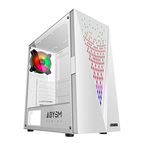 ABYSM Gaming Caja PC Gamer Danube KOLPA Blanca ATX, con Panel de