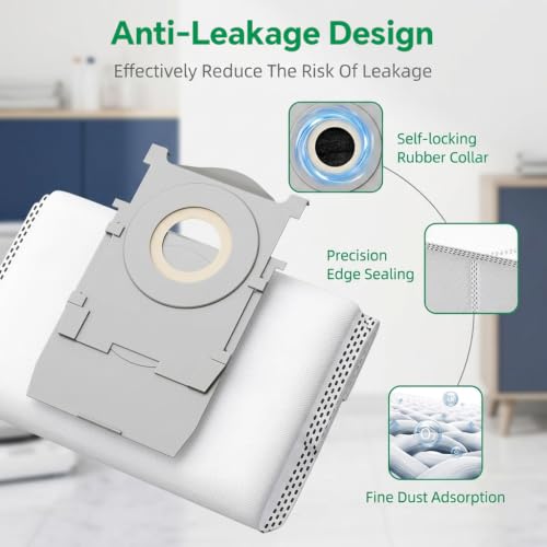 Image of HASTHIP 5Pcs Replacement Dust Bags for Ecovacs T50 PRO / T50 PRO Omni / T50 MAX PRO Omni / T30C Omni / T80 Omni / X8 Pro Omni Robotic Vacuum Cleaner, Replacement Spare Accessories Kit Cleaning Tools