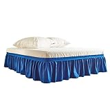 SDNAM Bettrock einfarbig umwickelte elastische Betthemden ohne Bettoberfläche Bettröcke Twin/Queen/King Home Hotelgebrauch (Color : L, Size : 198 * 203+35)