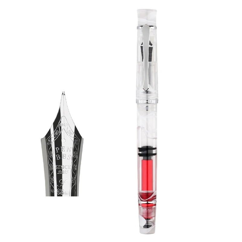 Stylo plume à piston acrylique pour prendre des notes claires avec sa plume fine