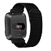 AK Bands Compatible with Fitbit Versa, Soft Replacement Wristband Sport Loop with Fastener Adjustable Closure for Fitbit Versa Lite Women Men (01# Black, 5.5" - 9.4")
