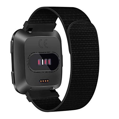 AK Nylon Bands Compatible with Fitbit Versa 2/ Versa Lite/Versa SE, Soft Replacement Wristband with Fastener Adjustable Closure for Women Men