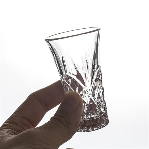 Vasos chupito delgados anticaídas juego de tazas de vidrio estables con base pesada 4