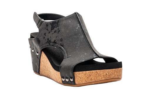 Image of Corkys Footwear Womens Carley Wedges, Featuring Corkys EVA Foam Cushioned Insoles, A 2.5 Inch Heel, Lightweight For All Day Wear, And Hook And Loop Closure