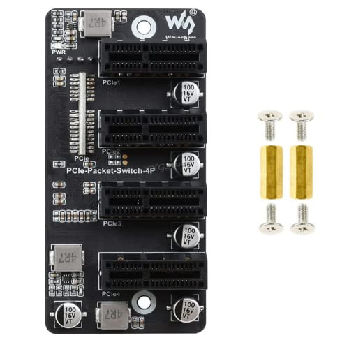 Extended 4-Ch PCIe Gen 2 ×1 Expander Working with Official CM4 IO Board, Stable Performance Driver-Free Plug and Play @XYGStudy (PCIe-Packet-Switch-4P)