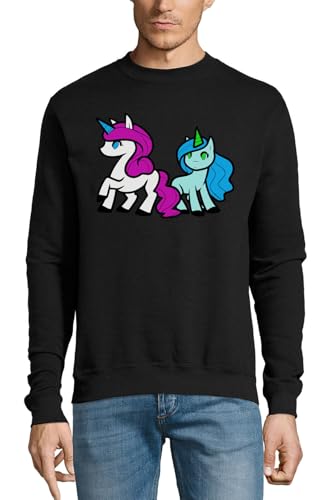 Pull en coton style poneys licorne noir idéal pour l'école