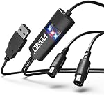 FORE MIDI to USB Interface MIDI Cable Adapter with Input&Output Connecting with Keyboard/Synthesizer for Editing&Recording Track Work with Windows/Mac OS for Studio USB 2.0 Color Black - 6.5Ft