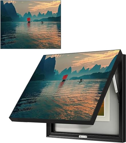 Couvercle de boîte de compteur électrique avec ouverture fluide et peinture paysage