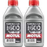 Motul RBF 600 Factory Line DOT-4 Racing Brake Fluid, High-Performance, 100% Synthetic, 500ml Bottles, 2 Pack (100949)