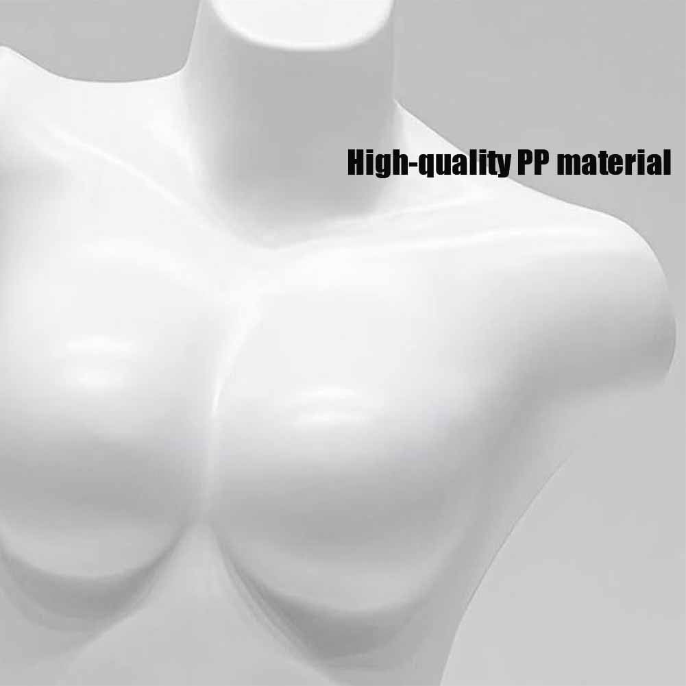 Maniquí Femenino de Medio Cuerpo con Curvas para exhibición de lencería y Ropa Femenina, Ideal para Tiendas, fotografía y escaparates (Blanco, 46 cm)