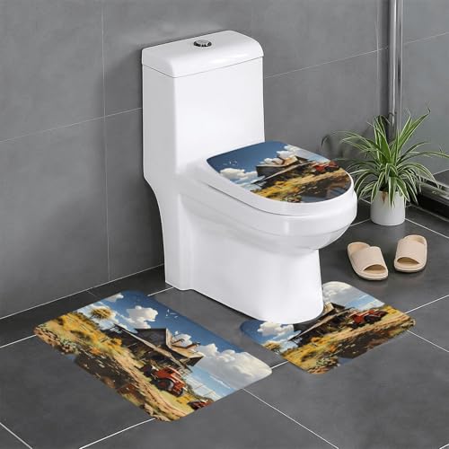 Tapis de salle de bain tracteur Texas pour réveiller la déco des toilettes et de la coiffeuse