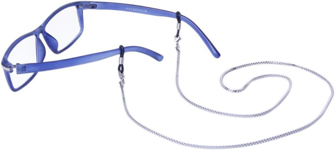 Fashionable Stainless Steel Eyeglass Chain Silver Eyewear Holder for Men and Women Adjustable Length Sturdy Design Suitable for Everyday Use