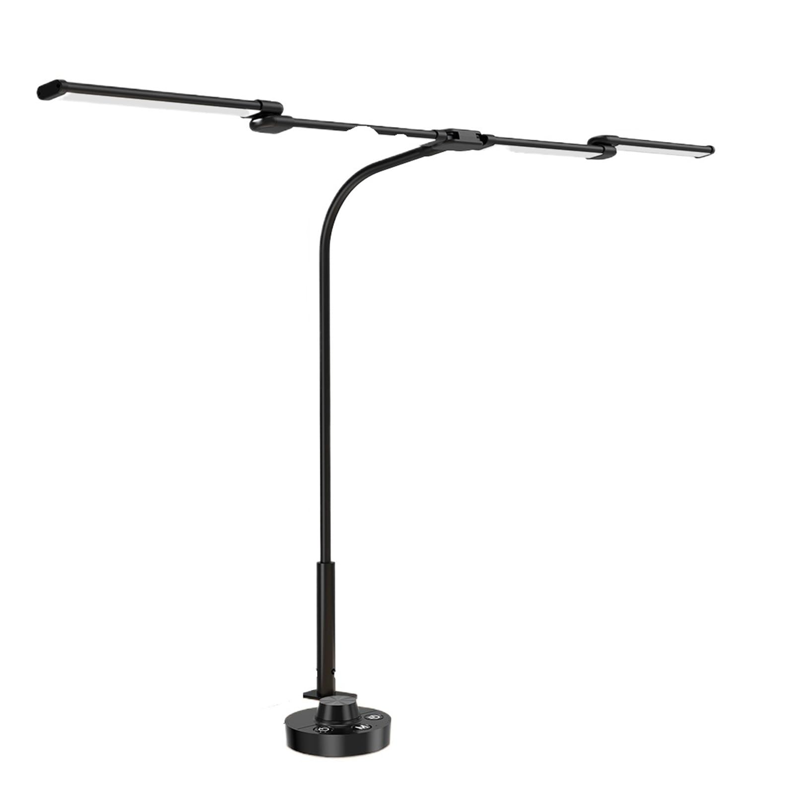 WXVFX LED Ultra Bright Eye-Caring Desk Lamp 24W Stepless Dimming Flexible Gooseneck Clip-on Office Architect Desk Lamp PC Screen Lamp