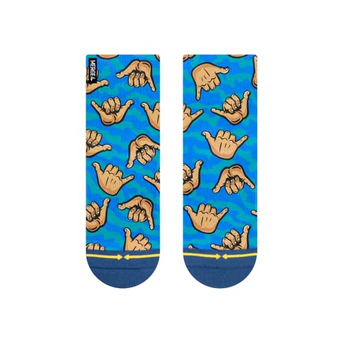 MERGE4 Shaka Quarter Crew Socks With Art By Jimbo Phillips Hang Loose