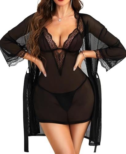 Loviqueen Women's Lingerie Sets with Robe