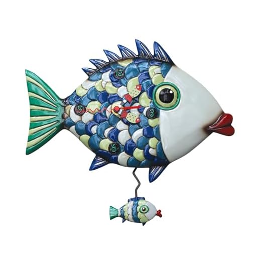Allen Designs "Fishy Lips" Whimsical Pendulum Wall Clock
