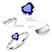 Yaresul 1.25ct Blue Heart Ring Sterling Silver Blue Sapphire Ring for Womens Sapphire Engagement Ring Promise Ring September Birthstone Jewelry Token of Love Gifts Size 7
