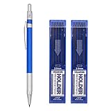 2mm Lead Holder Set - Mechanical Pencil with 2 Cases Lead Refills (HB + 2B) and Pencil Sharpener, Clutch Pencil for Draft Drawing, Writing, Crafting, Art Sketching(BLUE)
