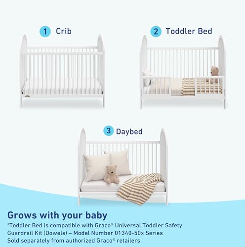 Graco Olivia Convertible Crib and Graco Premium Crib Mattress Bundle, White - image 5