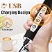 Nahida Black Milk Frother Wand for Coffee, Frother Handheld Rechargeable Electric Whisk Drink Mixer with 3 Heads 3 Speeds Coffee Frother Electric Stirrer For Latte, Cappuccino, Hot Chocolate