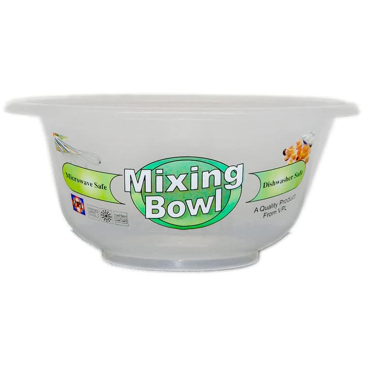 Round Multipurpose Plastic Mixing Bowls Vegetable Fruits Salad Serving Kitchen Pantry Food Storage Meal Food Prep Bowl Catering Cooking & Baking Microwave Dishwasher Safe (8, 25 CM)