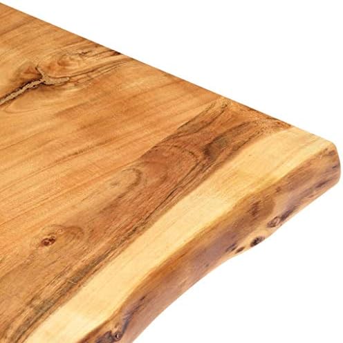 4. Bild von vidaXL Massivholz Tischplatte Baumkante Massivholzplatte Akazie 118x(50-60) x3,8cm 120 x 60 x 3.8 cm