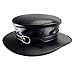 Steampunk Plague Doctor Halloween Costume PU Leather Black Wide Brim Magician Dress Up Party Hat (L)