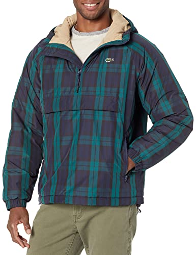 Image of Lacoste Men's Checkered Quilted Pullover Windbreaker