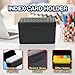 H4D Index Card Holder 4x6 Inches with 25 Plastic Dividers, Black