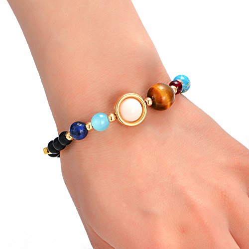 Solar System Bracelet Gemstone Astronomy Galaxy the Nine Planets Guardian Bracelets Jewelry for Womens Mens2