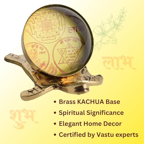 Image of Diamond Kachua - Vastu Yantra Brass Puja Box with Glass Dome for Spiritual Growth and Positive Energy - Luxury Handcrafted Indian Puja Shrine - 420