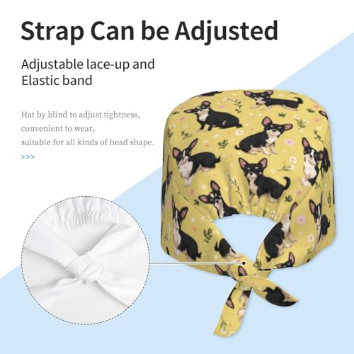 Image of Adjustable Scrub Cap with Sweatband, Breathable Working Hat for Men /Women