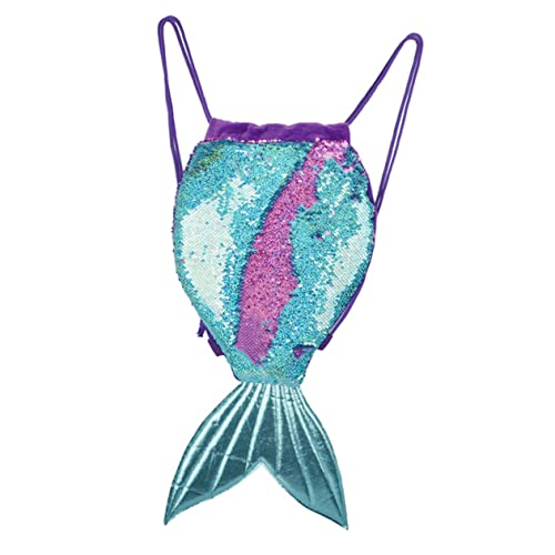 Packove Back Pack Fashion Backpack Sequin Backpack Backpack Drawstring Mermaid Gym Dance Bags Sequin Shoulder Bag Girl Mermaid Tail Bag Drawstring Bag Birthday Present Sequins Wallet #TOP4