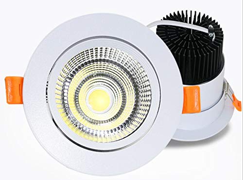 ZEYUN Spot LED encastrable orientable 7W LED avec conducteur rond 595LM 3000K Blanc chaud