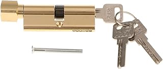 Sdvklly Thumb Turn European Cylinder Lock 90mm Cylinder Lock with Thumb Turn Zinc Alloy Body Brushed Finish Lock Core Euro Profile Cylinder Lock Anti-tampering Door Lock