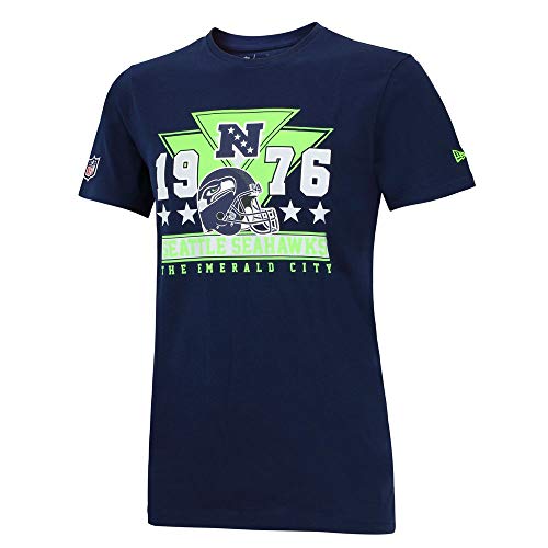 New Era Camiseta Triangular de la NFL Seattle Seahawks, Hombre, Azul (Marino), S