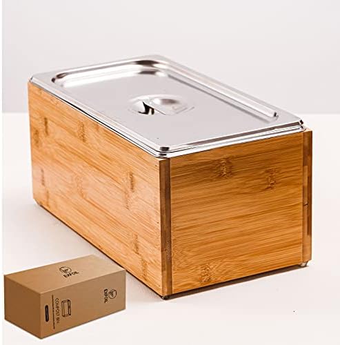 Exfoil Compost Bin Kitchen with lid, As Indoor Composting with Stainless Steel Insert, Countertop Compost Bins- 1.6 Gal Smell Proof,Indoor Large Compost Bin Kitchen