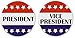 Set 2 President/Vice President Red White Blue Stars 2.25